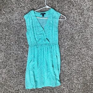 Sea-foam green with white flowers